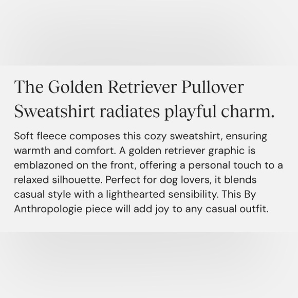 Anthropologie Golden Retriever Pullover Sweatshirt in Blue - Picture 3 of 3